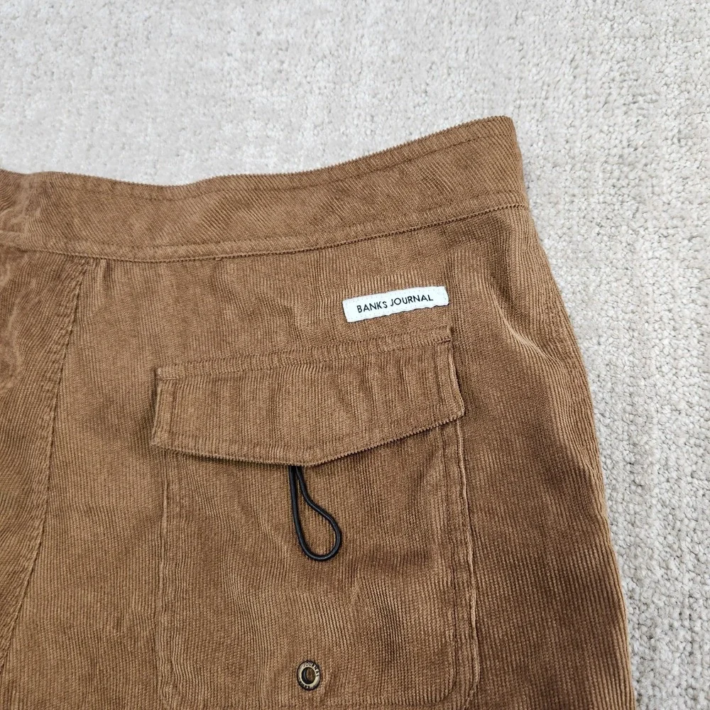 Banks Journal Corduroy Shorts Men 31 Drawstring Surf Performance Brown 6